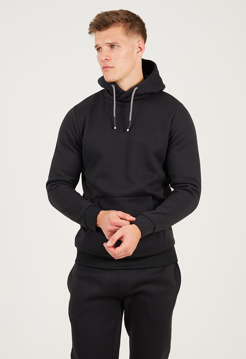 Brave Soul - Hoody With Cross Over Hood With Straight Leg  Joggers - Jet Black