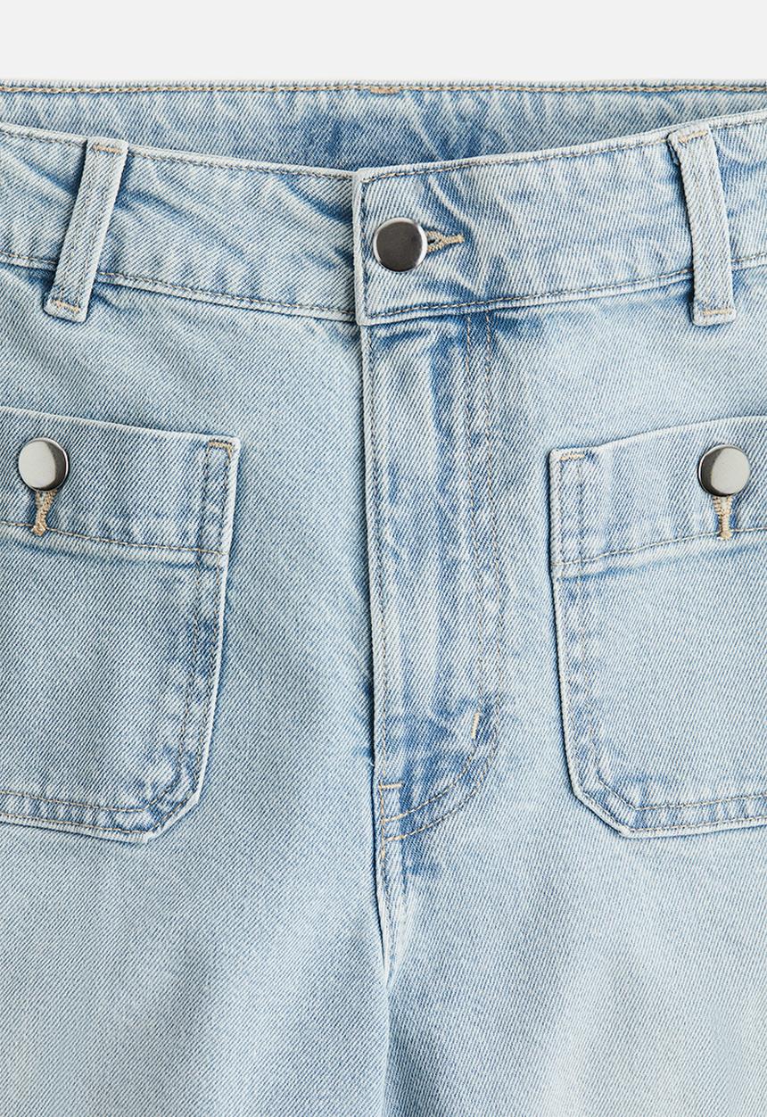 H&M - Wide high ankle jeans - light denim blue