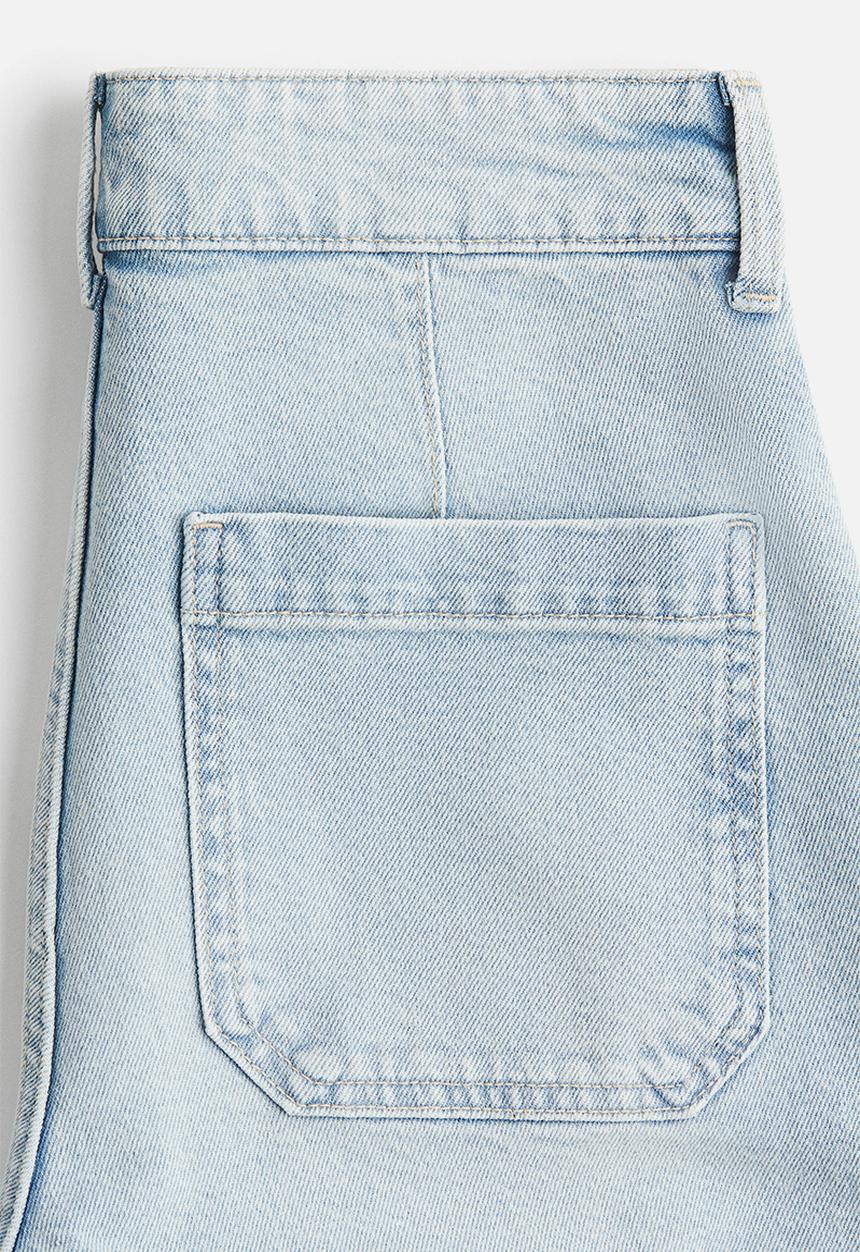 H&M - Wide high ankle jeans - light denim blue