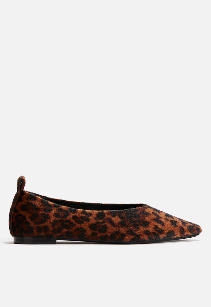 H&M - Pointed ballet flats - brown &  leopard print