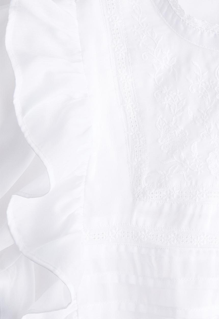 H&M - Embroidered blouse - white