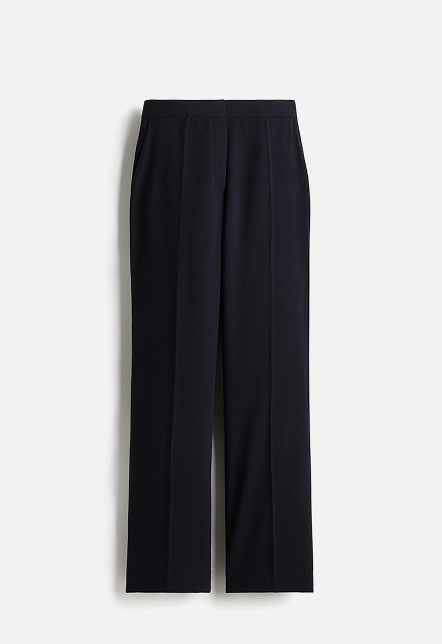 H&M - Straight crease-leg trousers - navy blue