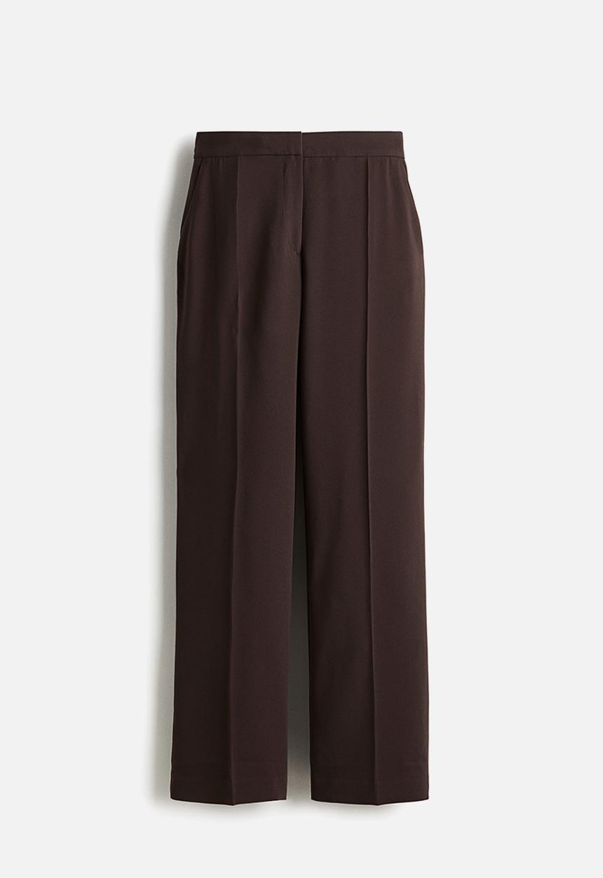 H&M - Straight crease-leg trousers - dark brown