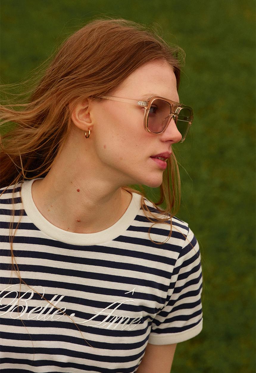 H&M - Cotton T-shirt - white/striped 