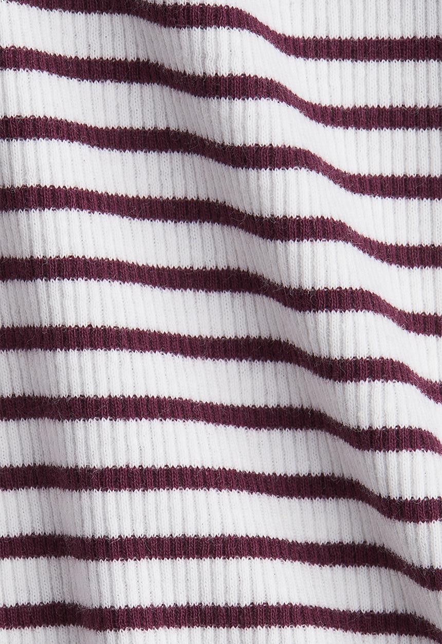 H&M - Ribbed T-shirt - white/striped