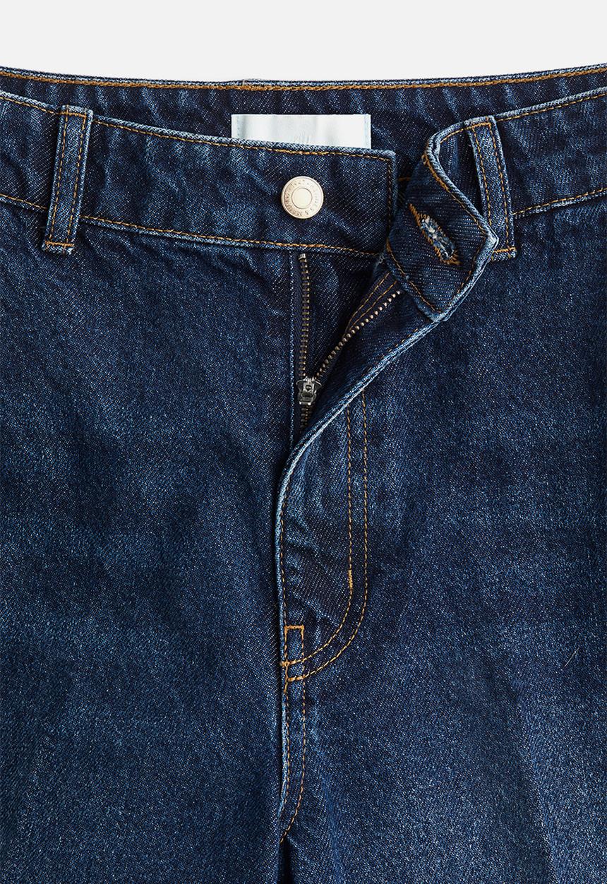 H&M - Barrel high ankle jeans - dark denim blue