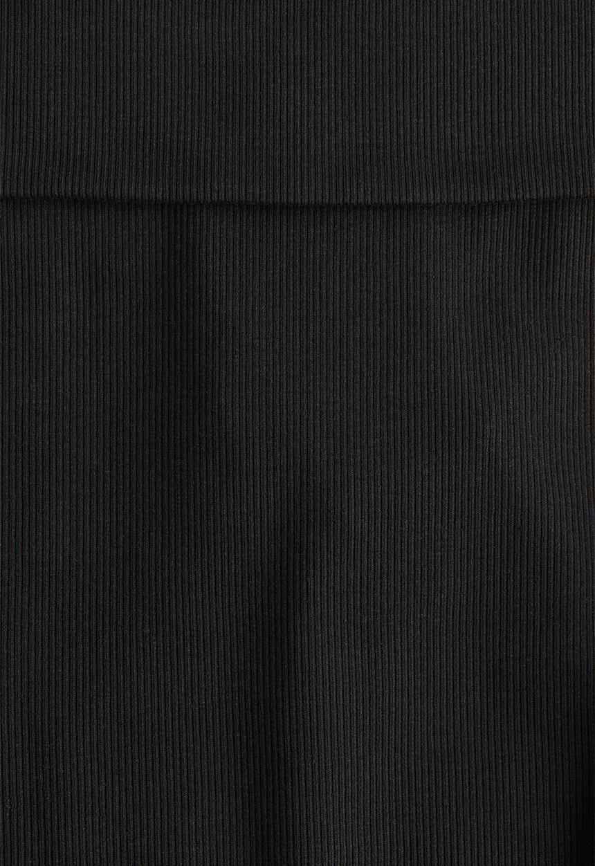 H&M - Ribbed off-the-shoulder top - black