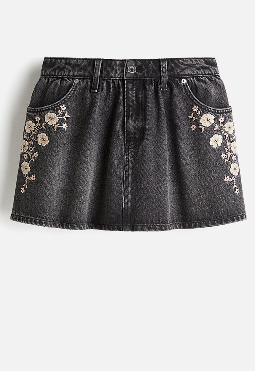 H&M - Denim mini skirt - grey