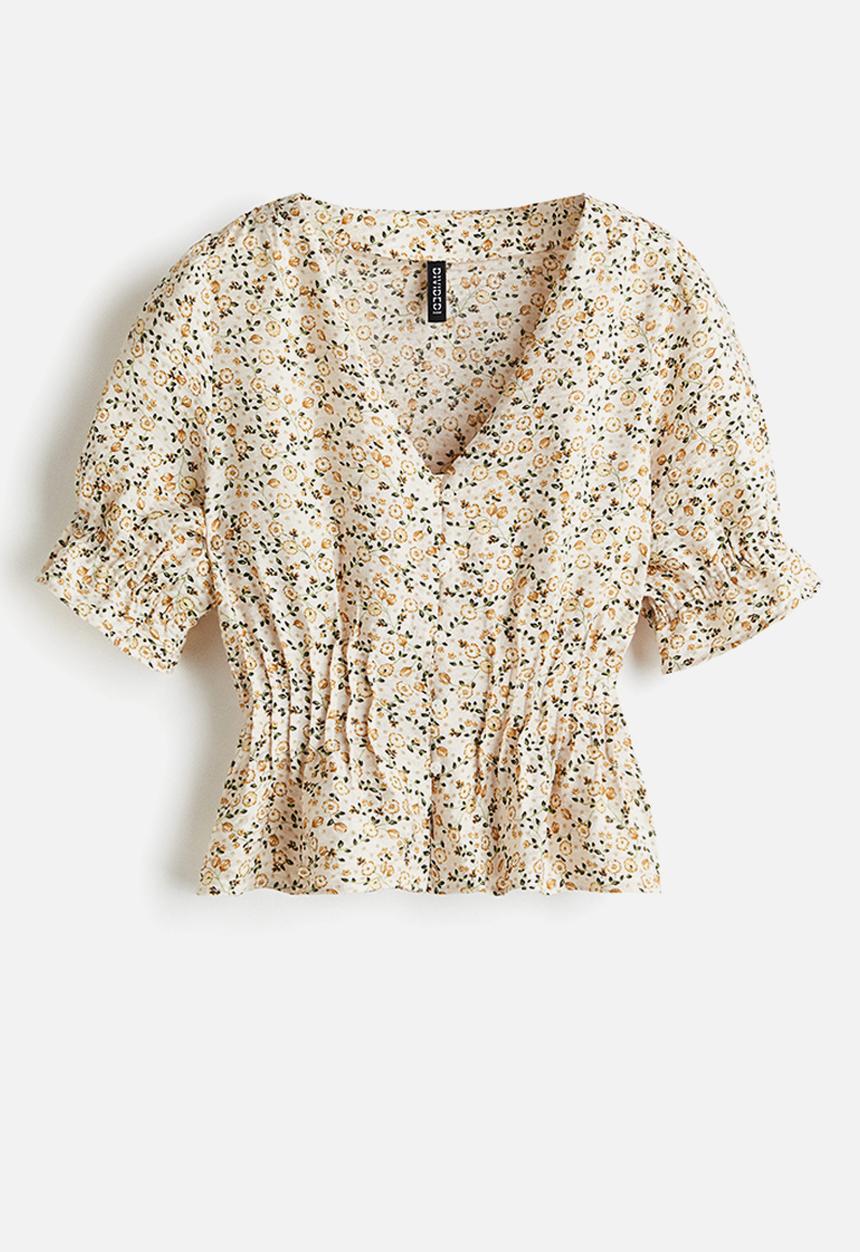 H&M - Peplum blouse - light beige floral 