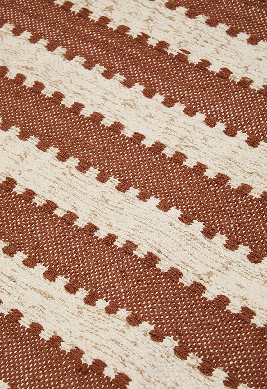 Sixth Floor - Cotton Woven Runner - Rust & Natural