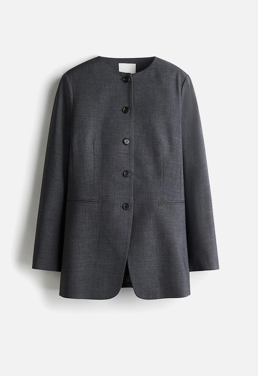 H&M - Long blazer - grey marl