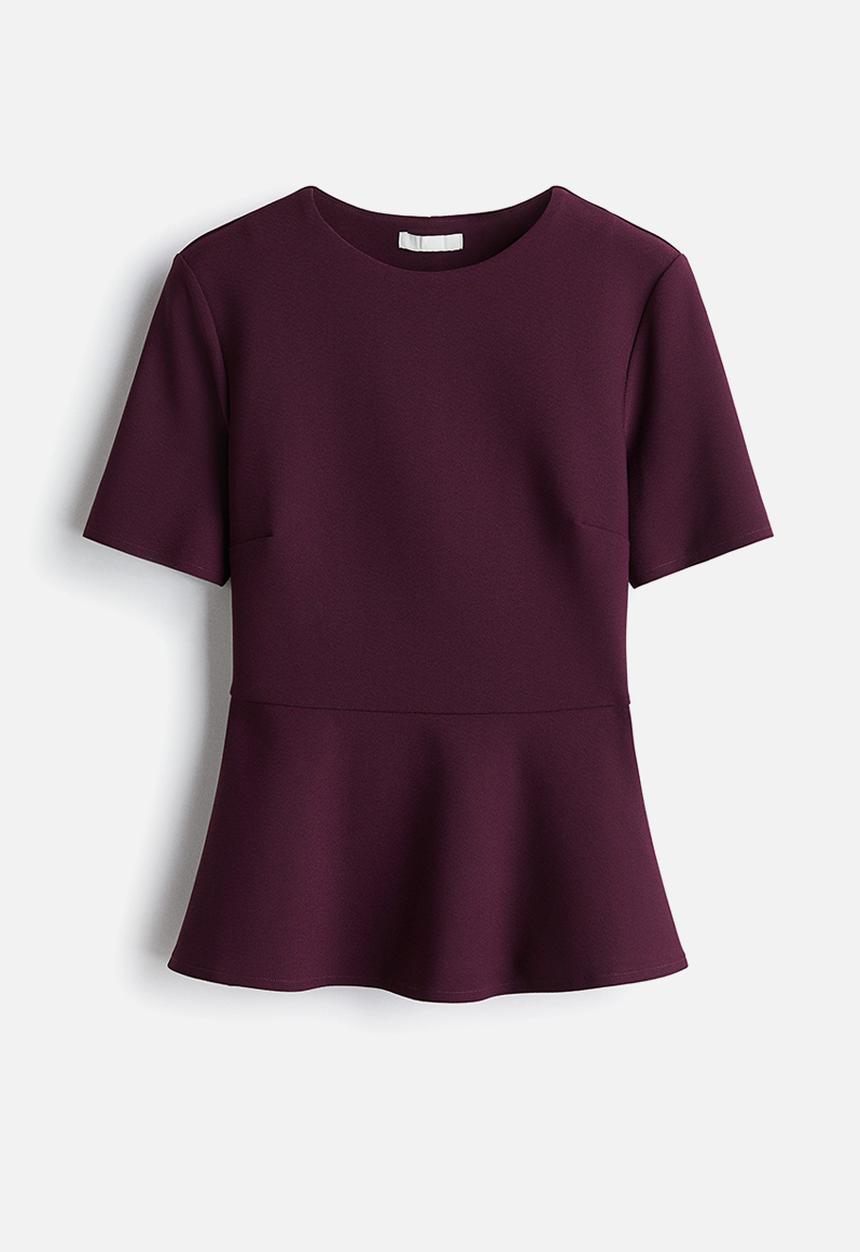 H&M - Peplum top - burgundy
