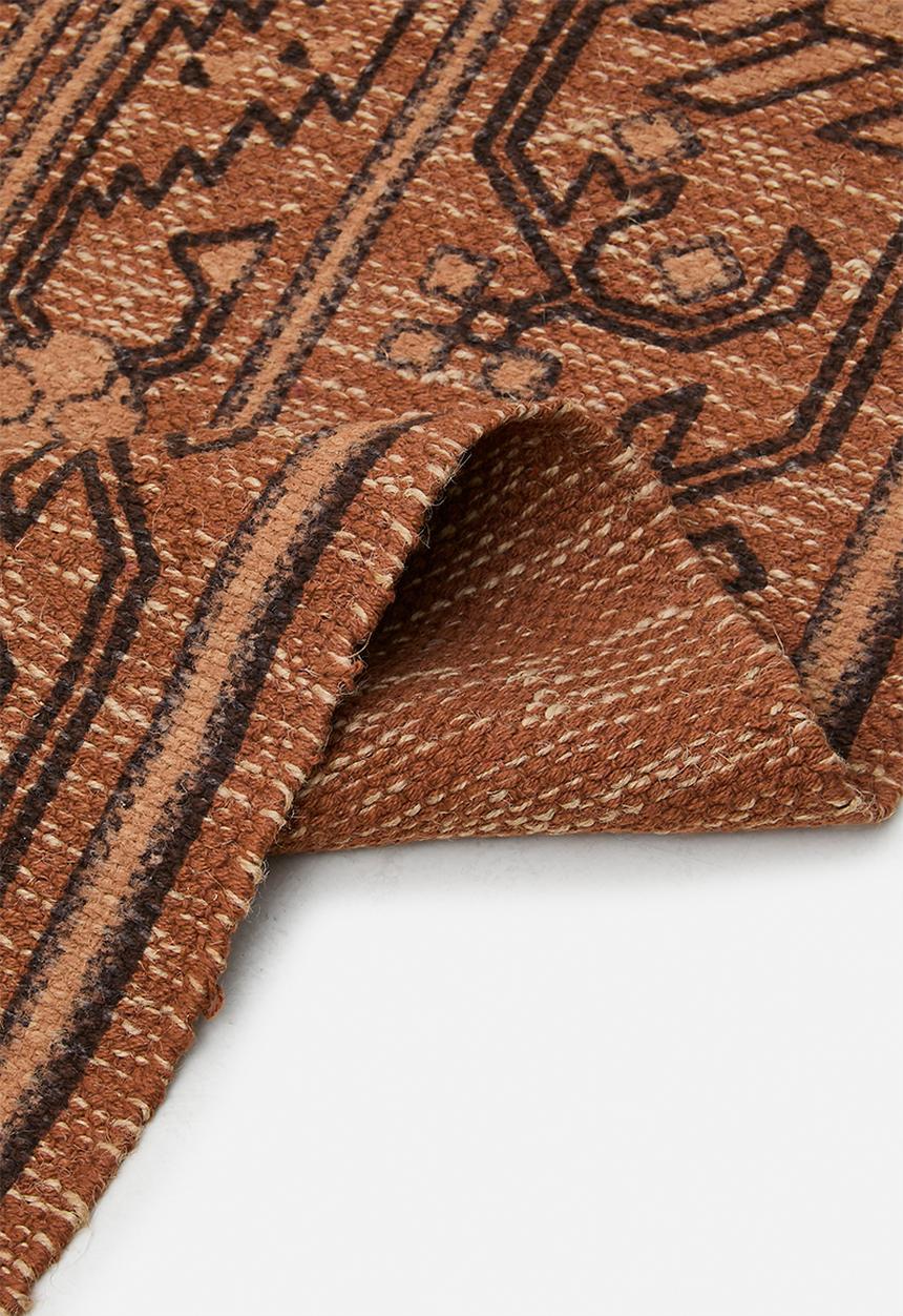 Sixth Floor - Flo Cotton Printed Rug - Rust