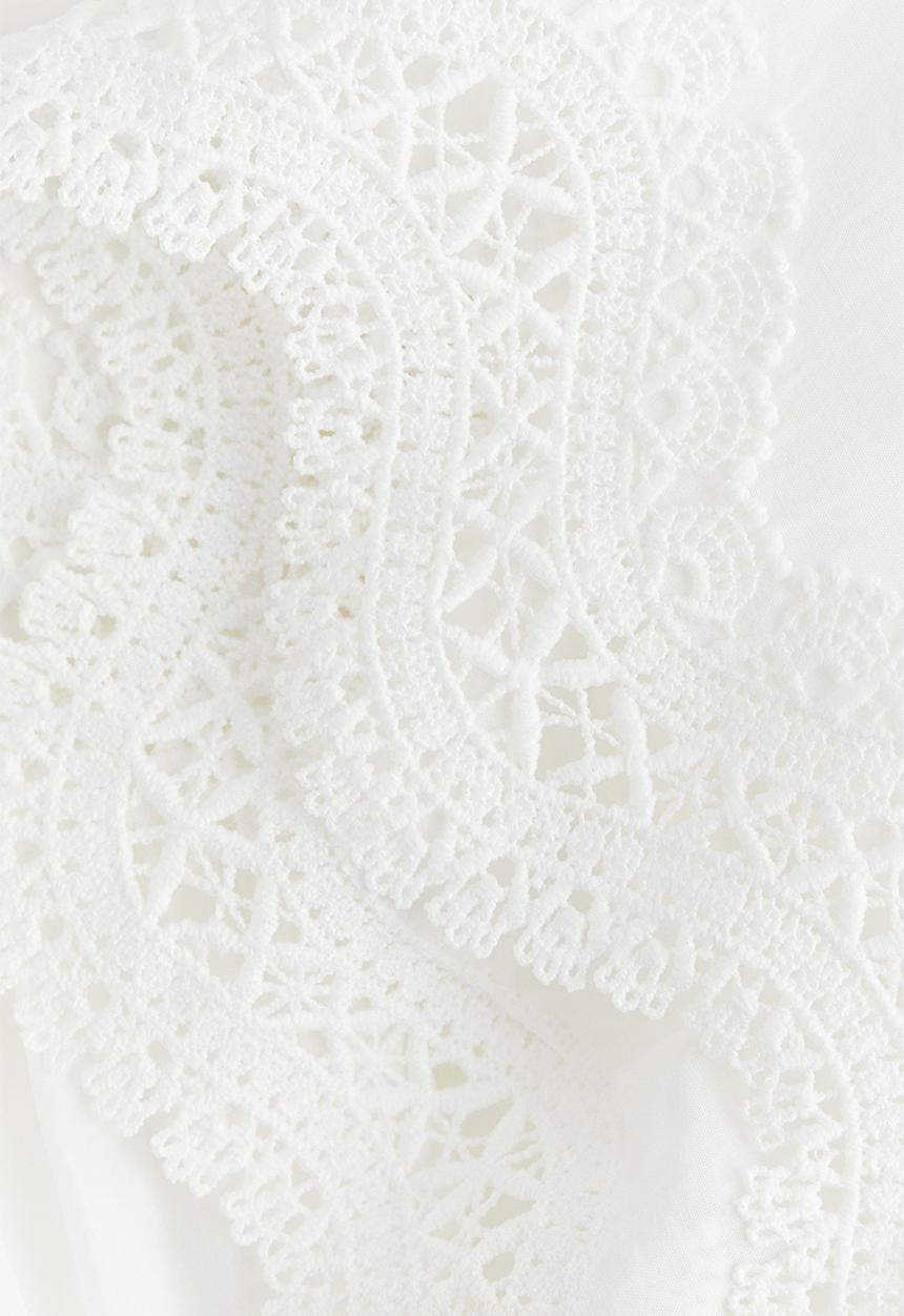 H&M - Lace-trimmed blouse - white