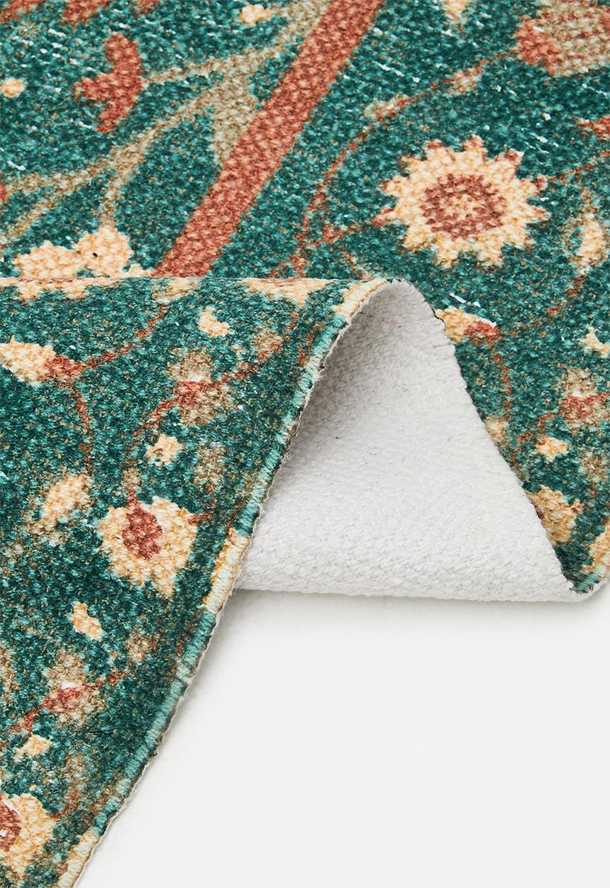 Sixth Floor - Floral Cotton Printed Rug - Fatigue