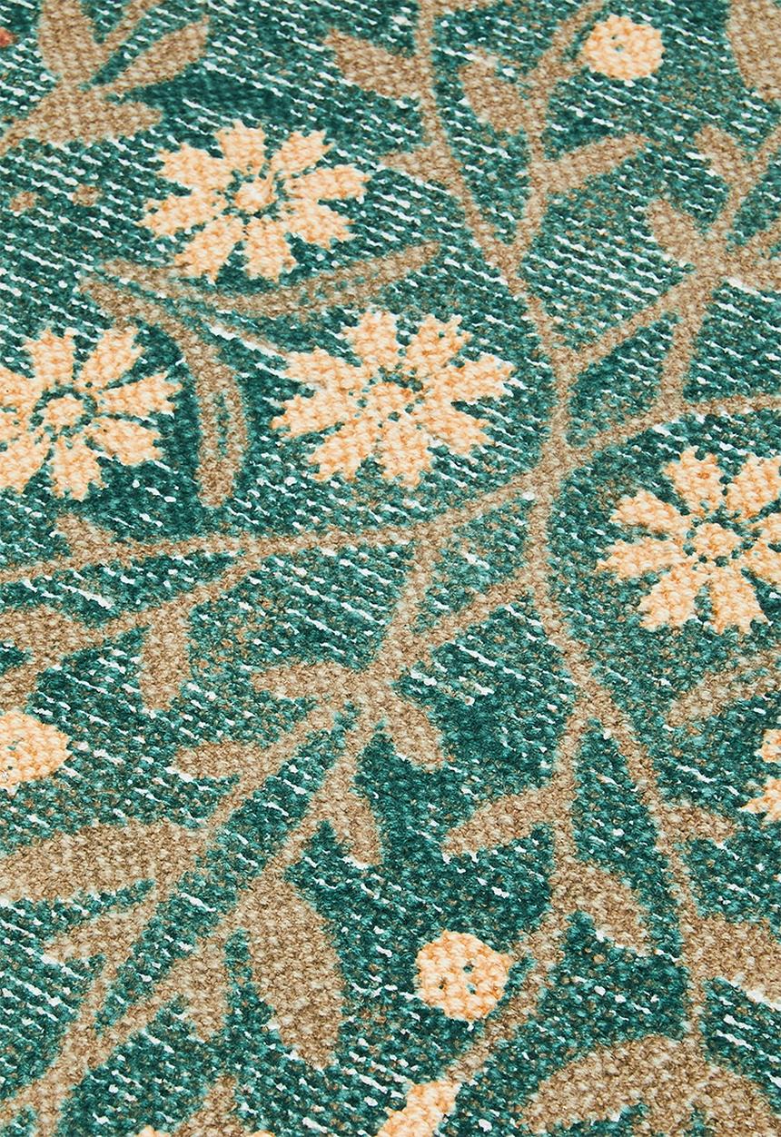 Sixth Floor - Floral Cotton Printed Rug - Fatigue