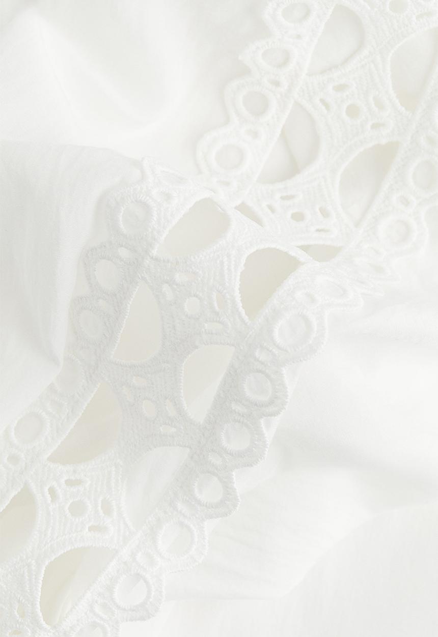 H&M - Lace-trimmed blouse - white