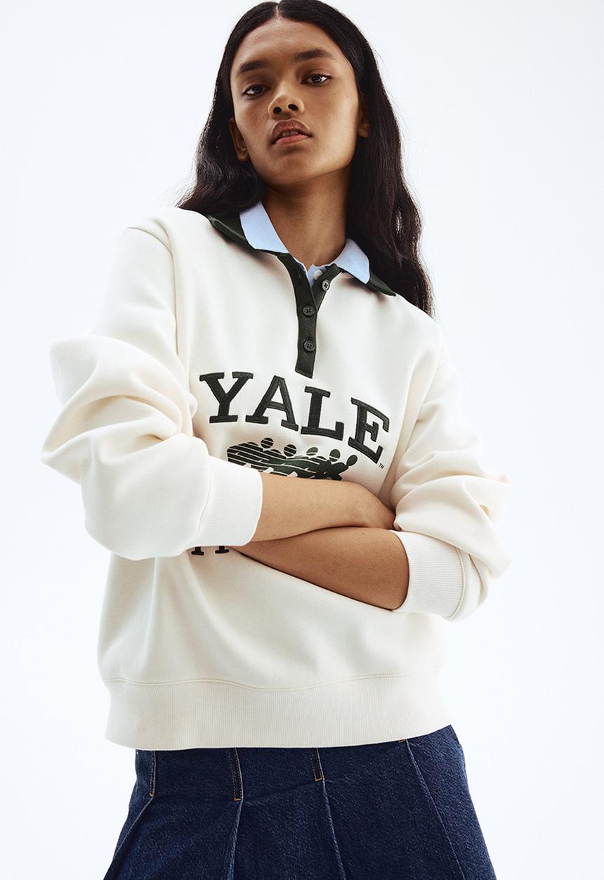 H&M - Polo sweatshirt - white yale 