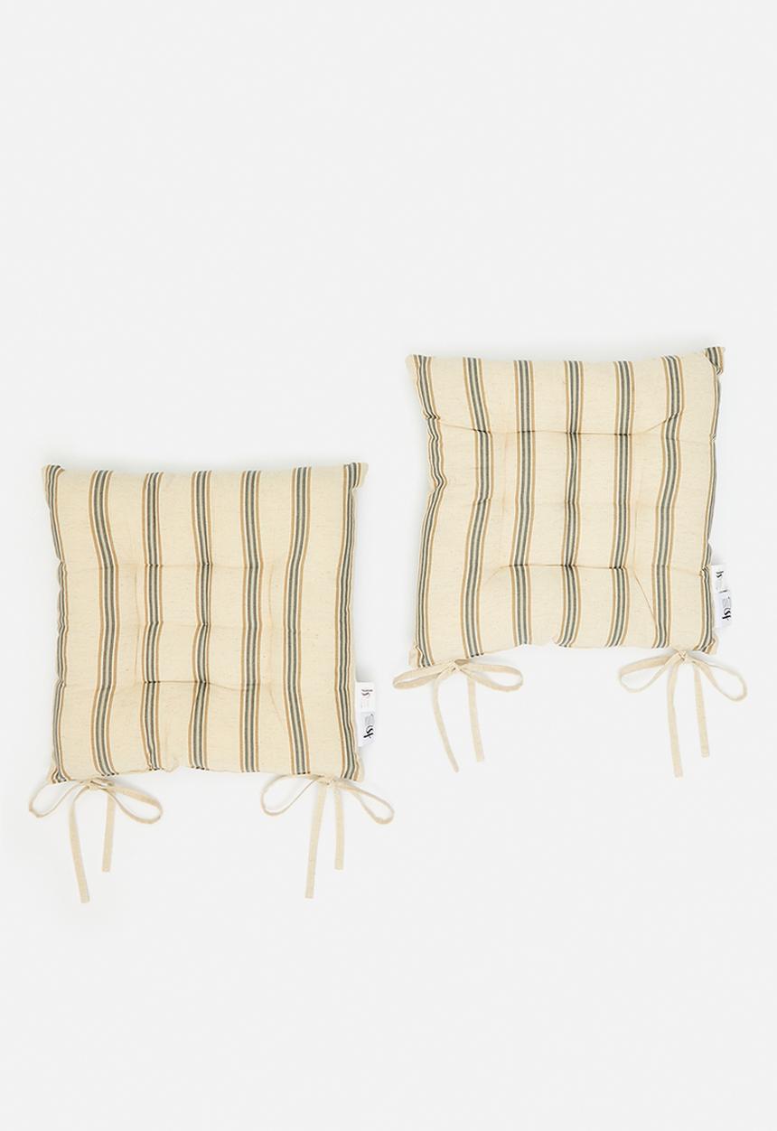 Sixth Floor - Ringo Stripe Seat Pad Set of 2 - Natural