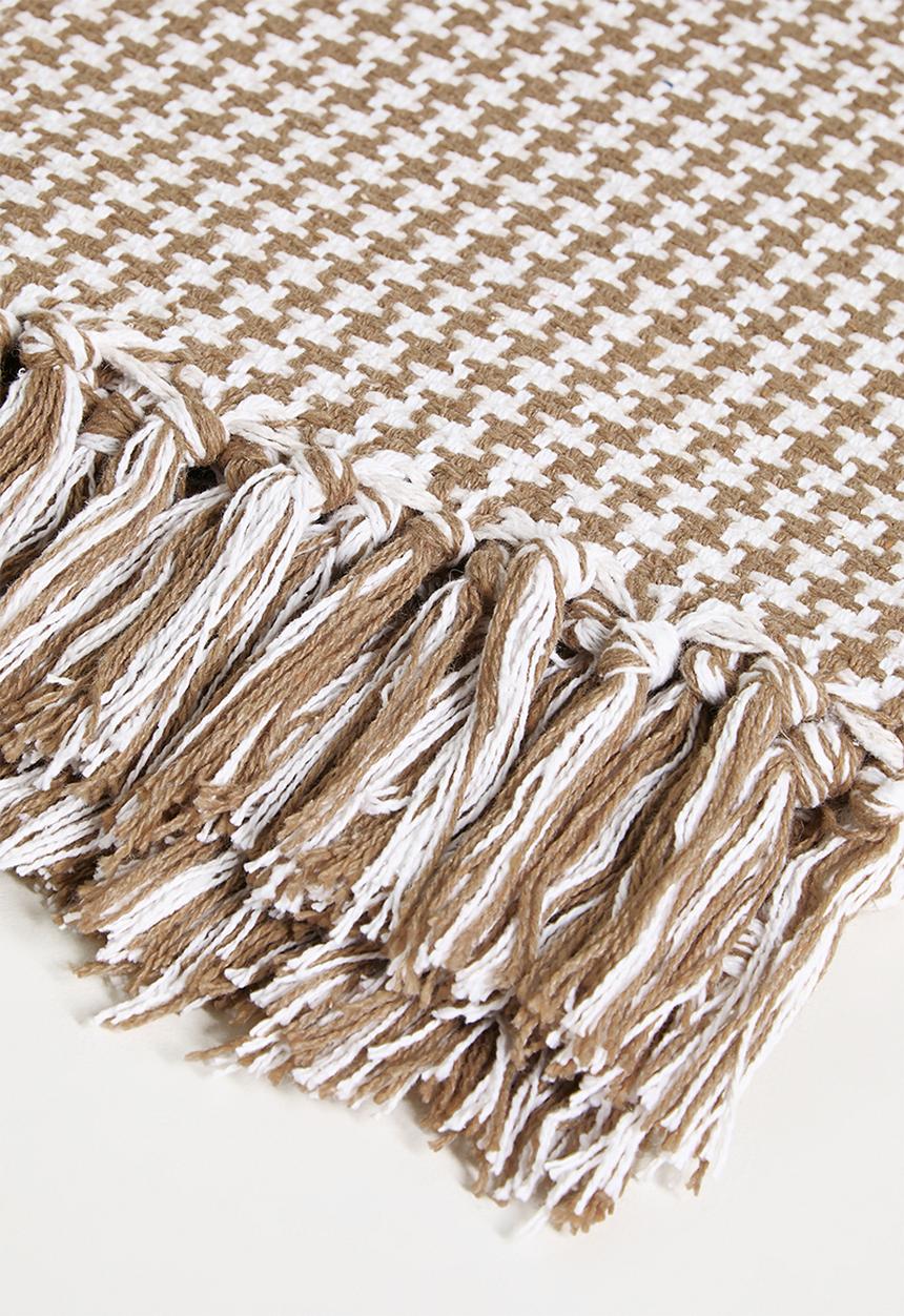 Sixth Floor - Houndstooth Cotton Throw Natural