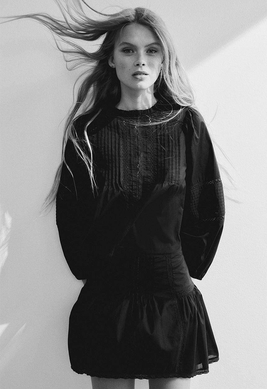 H&M - Pintucked cotton blouse - black