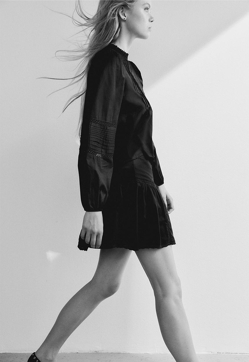 H&M - Pintucked cotton blouse - black