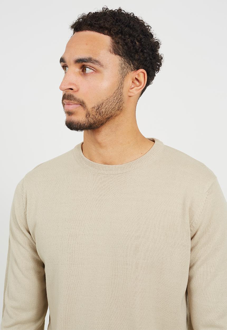 Brave Soul - Crew Neck Jumper - Light Sand