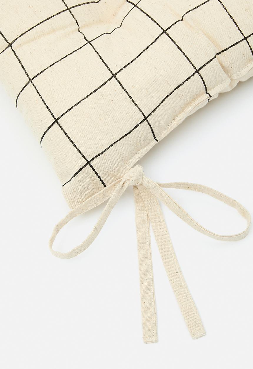 Sixth Floor - Flex Grid Check Seat Pad Set of 2 - Natural