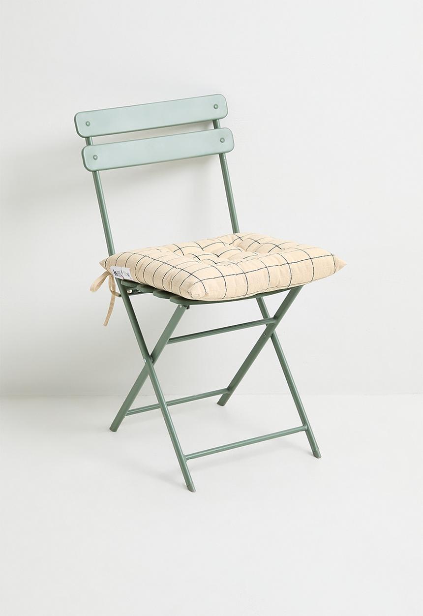 Sixth Floor - Flex Grid Check Seat Pad Set of 2 - Natural