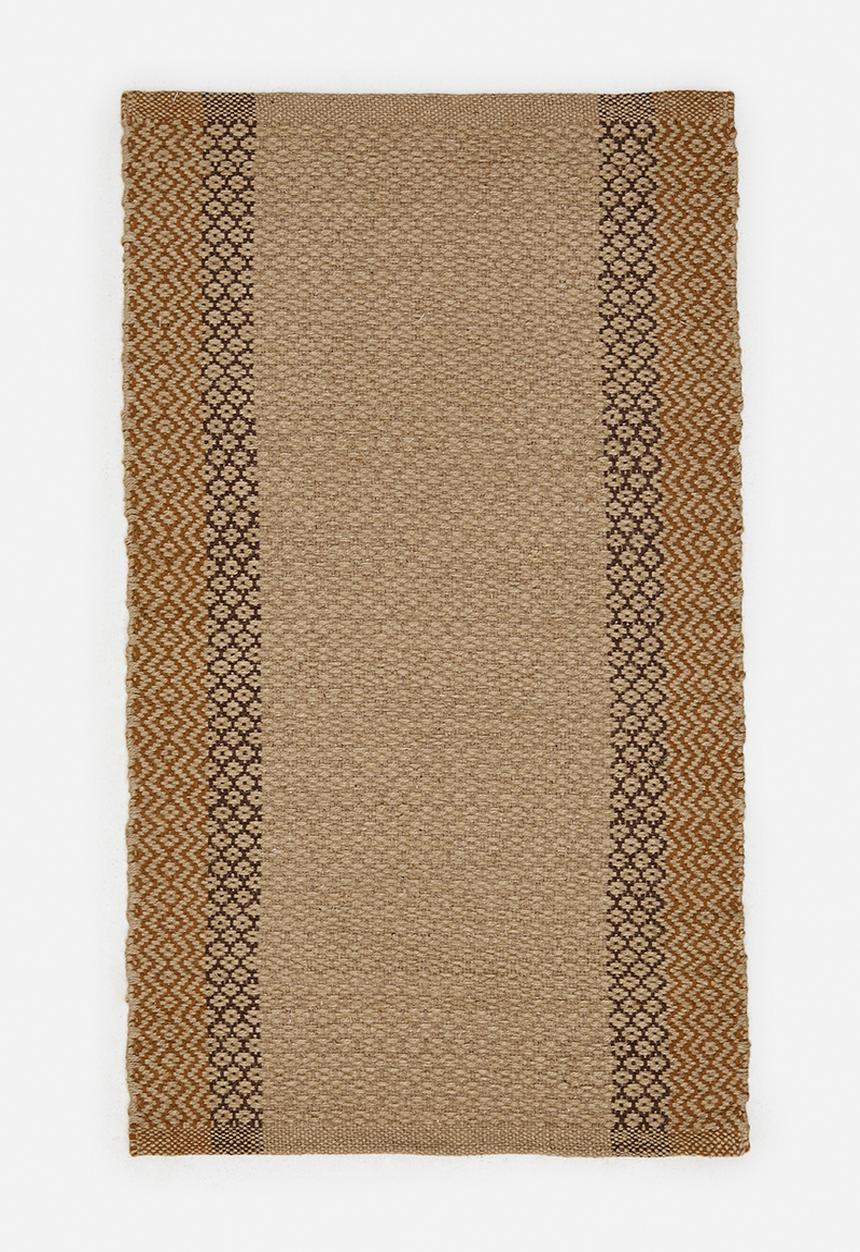 Sixth Floor - Geo Cotton Woven Bath Mat - Mustard & Charcoal