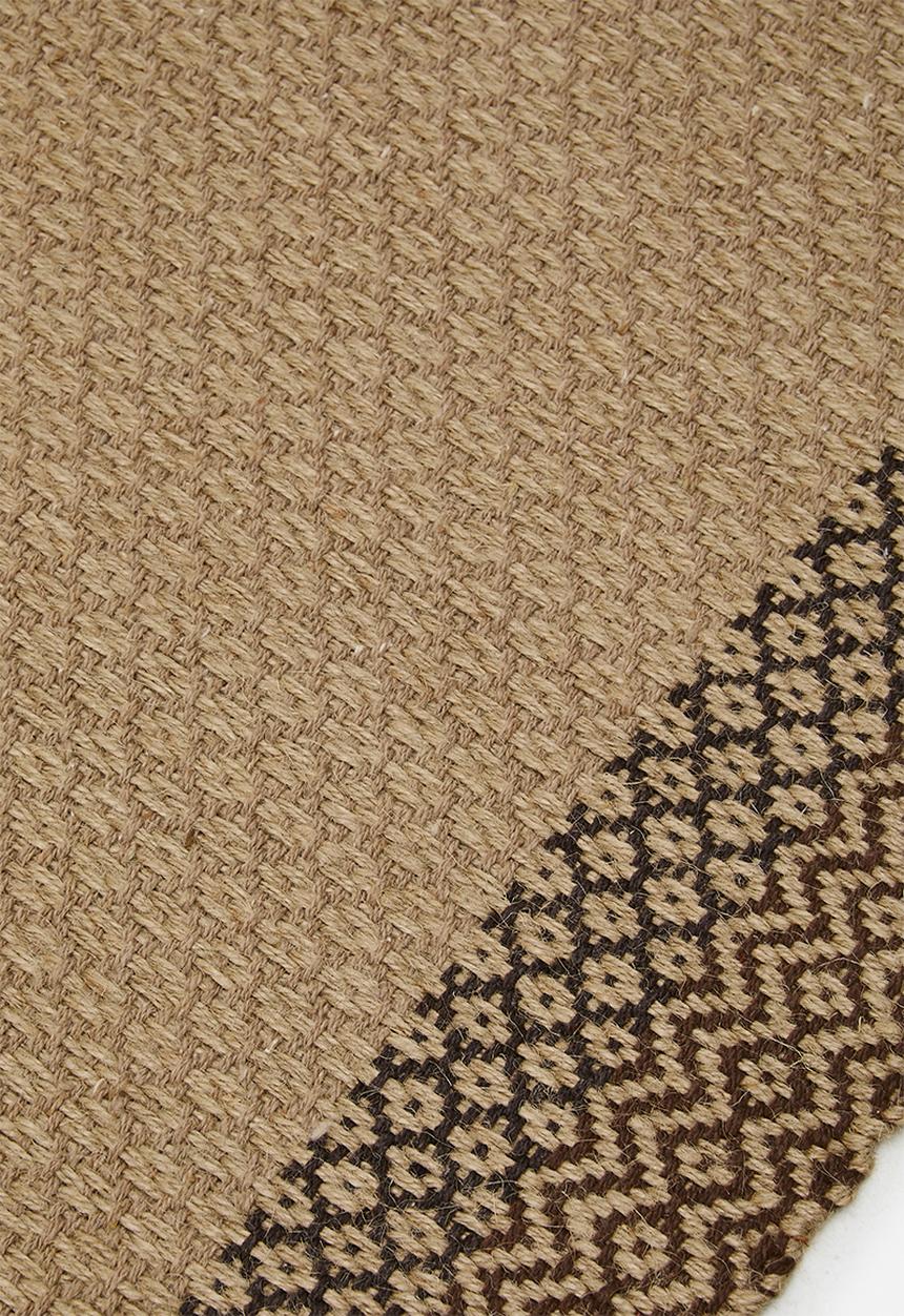 Sixth Floor - Geo Cotton Woven Bath Mat - Charcoal & Brown