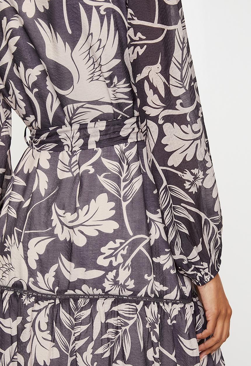 MILLA - Tiered midi dress - Purple floral 