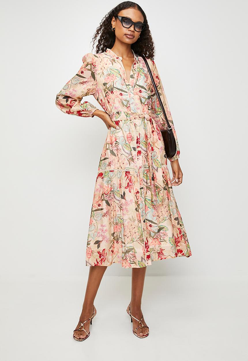 MILLA - Tiered midi dress - Floral 