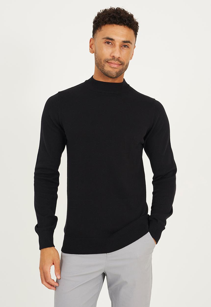 トップス [ABYTS] TURTLE NECK WAFFLE KNIT black Turtle Neck Jumper - Jet Black