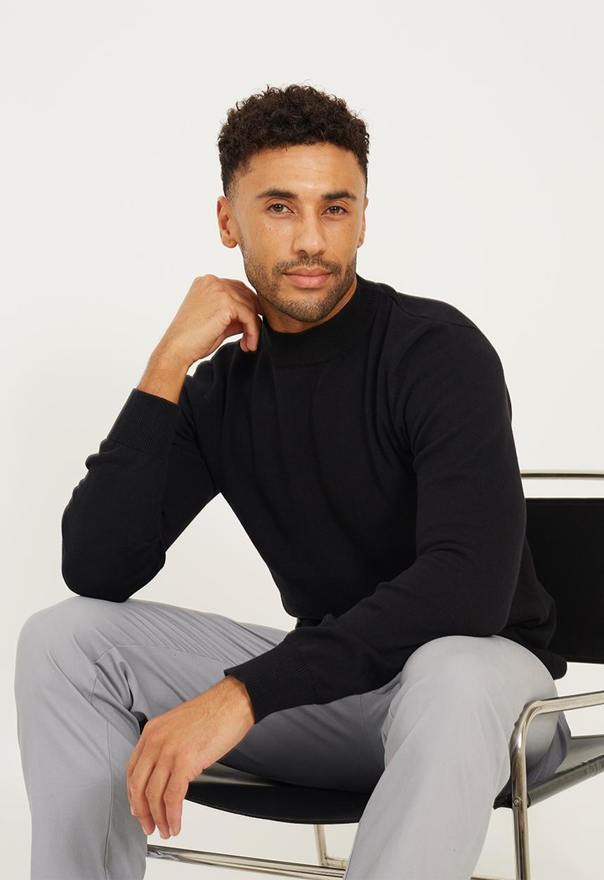 Brave Soul - Turtle Neck Jumper - Jet Black