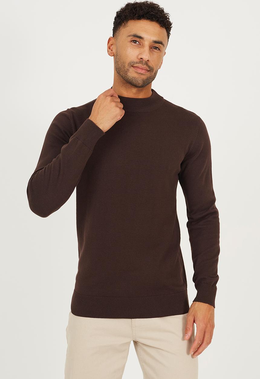 Brave Soul - Turtle Neck Jumper - Bitter Chocolate