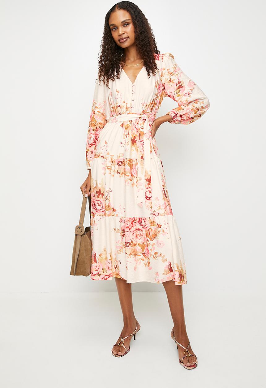 MILLA - Tiered dress - White floral