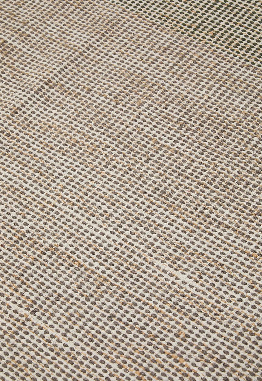 Sixth Floor - Marni Cotton Woven Colour Block Rug -Green & Grey