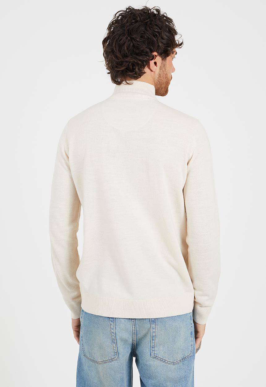 Brave Soul - 1/4 Concealed Zip Top - Light Stone