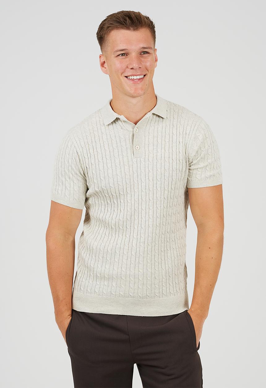 Brave Soul - Polo Neck Top - Ecru Marl