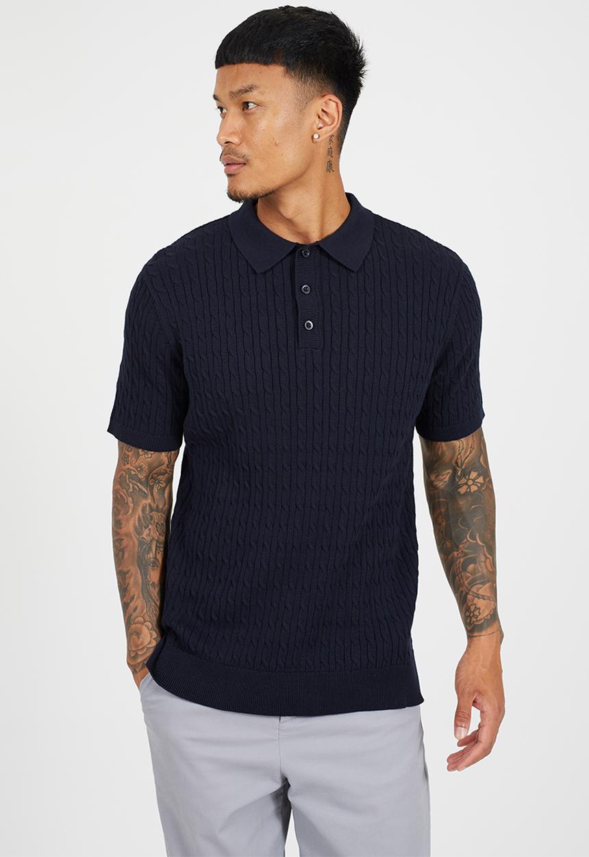 Brave Soul - Polo Neck Top - Midnight Navy