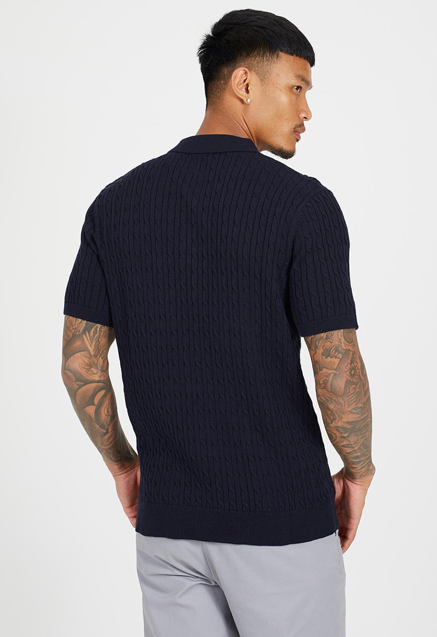 Brave Soul - Polo Neck Top - Midnight Navy
