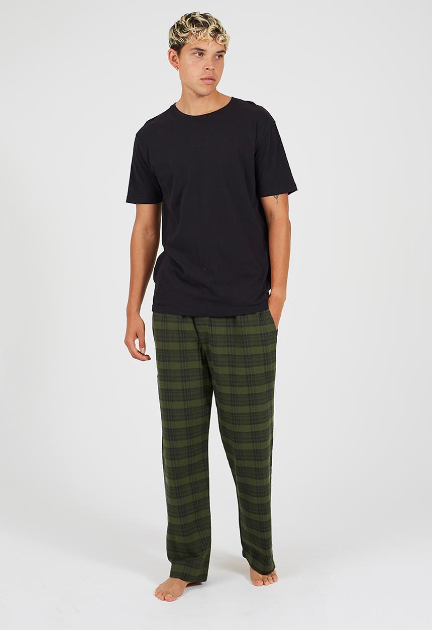 Brave Soul - Green Check Lounge Bottoms - Green Check