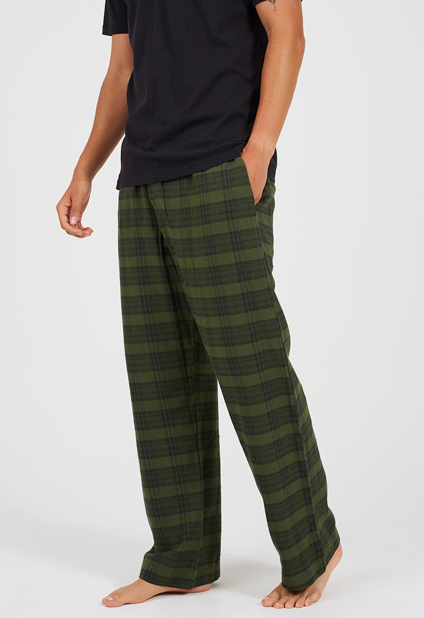 Brave Soul - Green Check Lounge Bottoms - Green Check