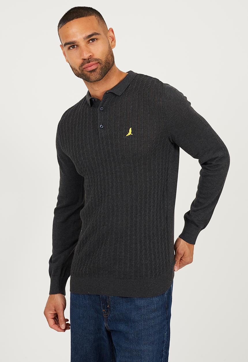 Brave Soul - Long Sleeved Jumper - Charcoal Marl