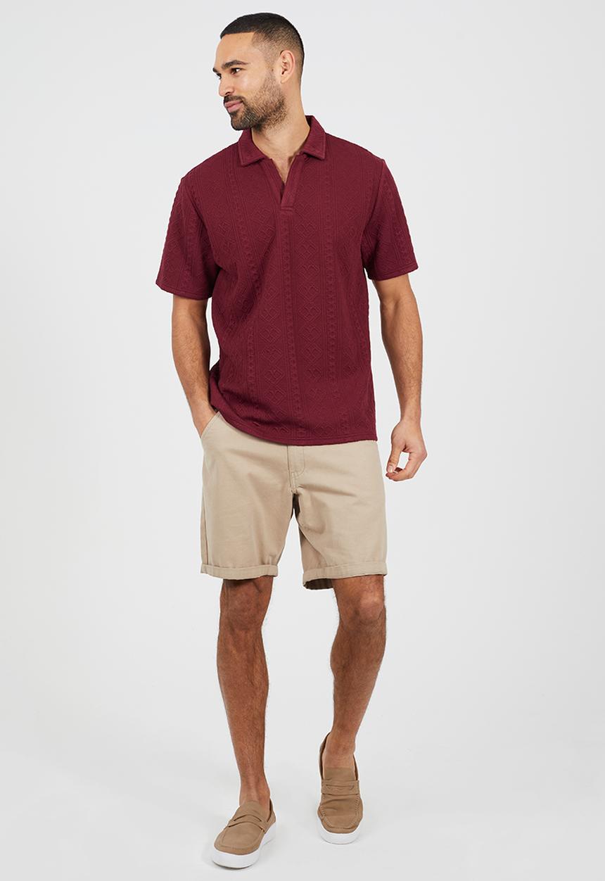 Brave Soul - Trophy Neck Polo - Lt Burgundy