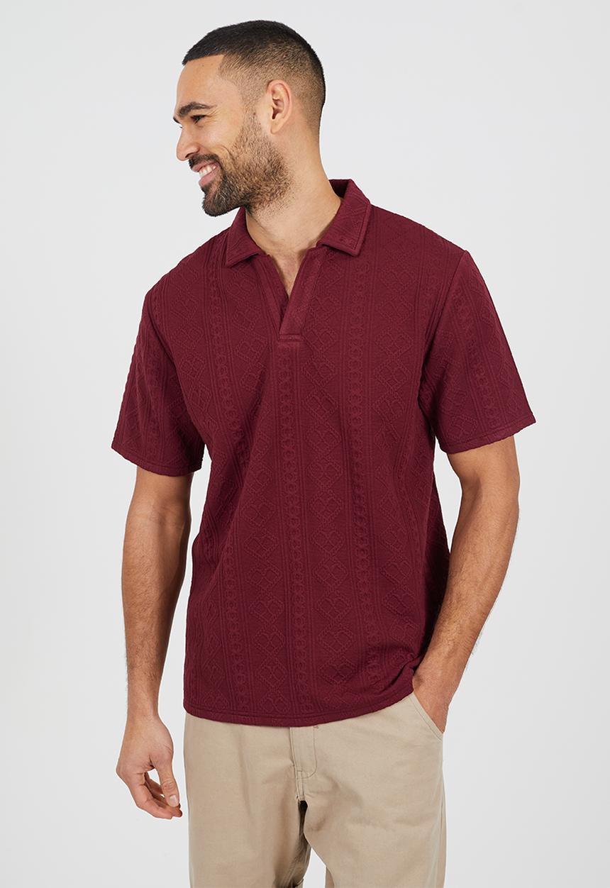 Brave Soul - Trophy Neck Polo - Lt Burgundy