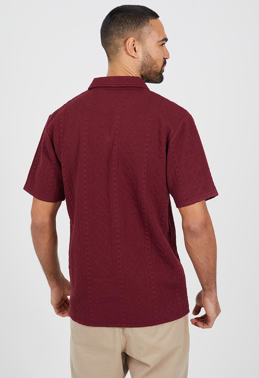 Brave Soul - Trophy Neck Polo - Lt Burgundy