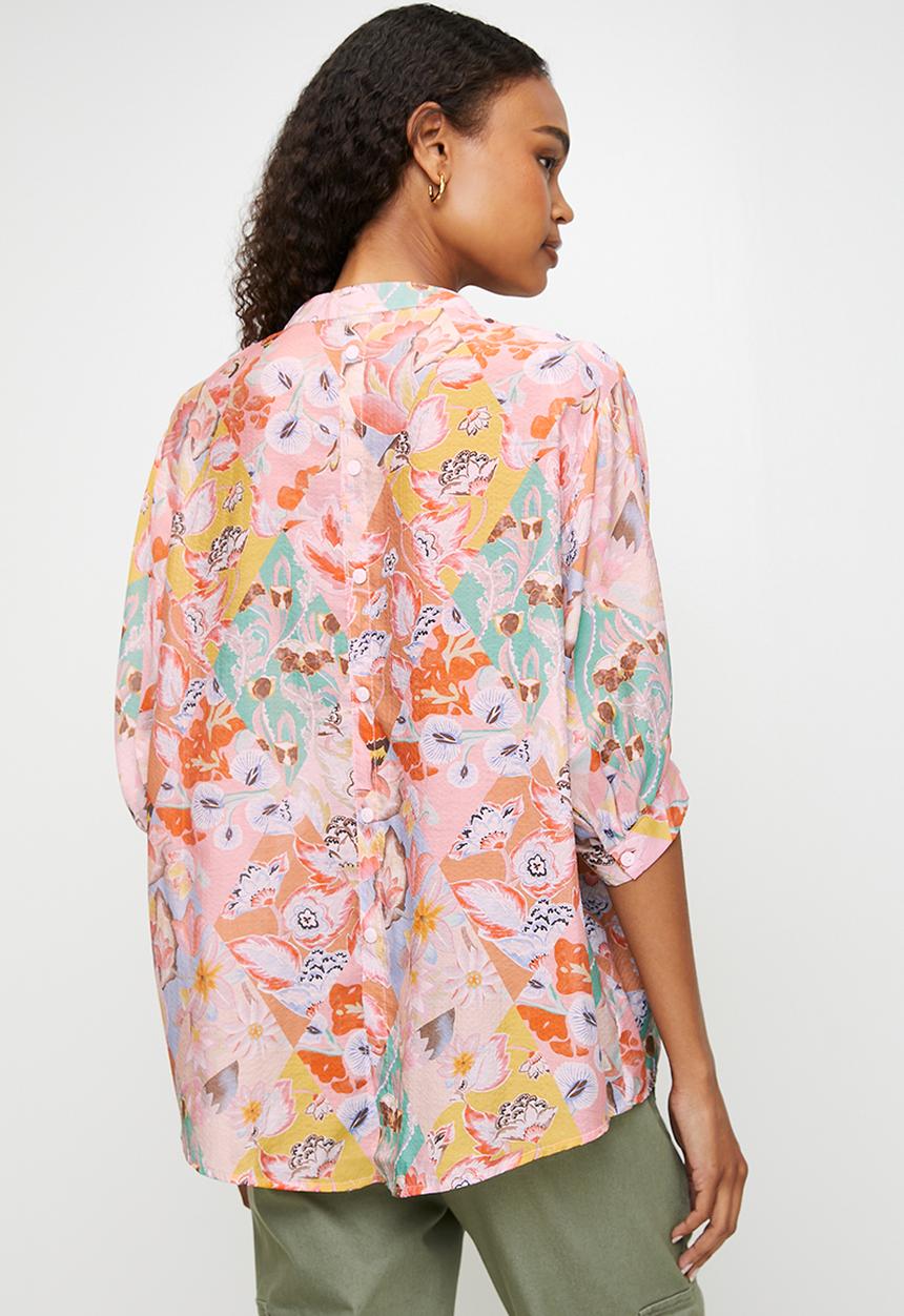 Stella Morgan - Half sleeve Batwing Blouse - Multi Pink