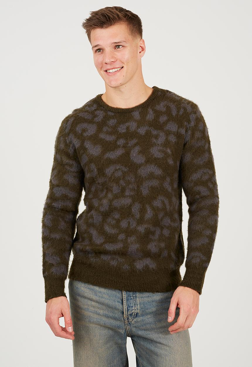 Brave Soul - Crew Neck Jumper  - Khaki/Grey